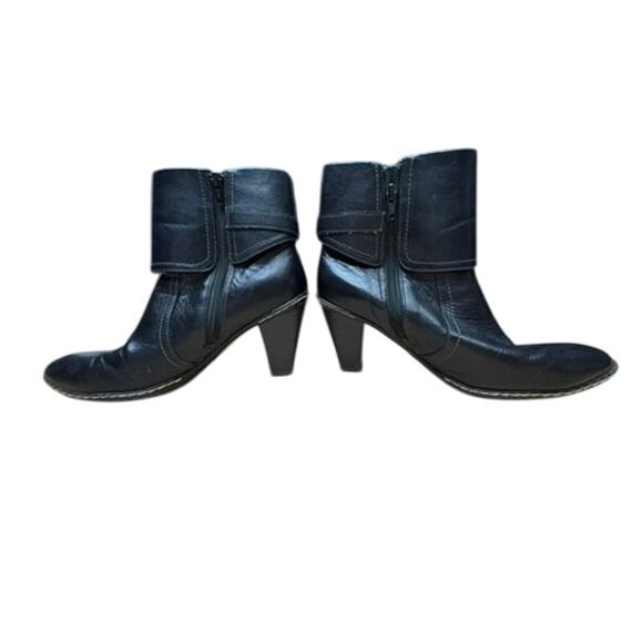 "EURO SOFFT" Black Ankle Booties Pirate SZ 7M Women 3" Heel Side Zipper Leather - Picture 6 of 13